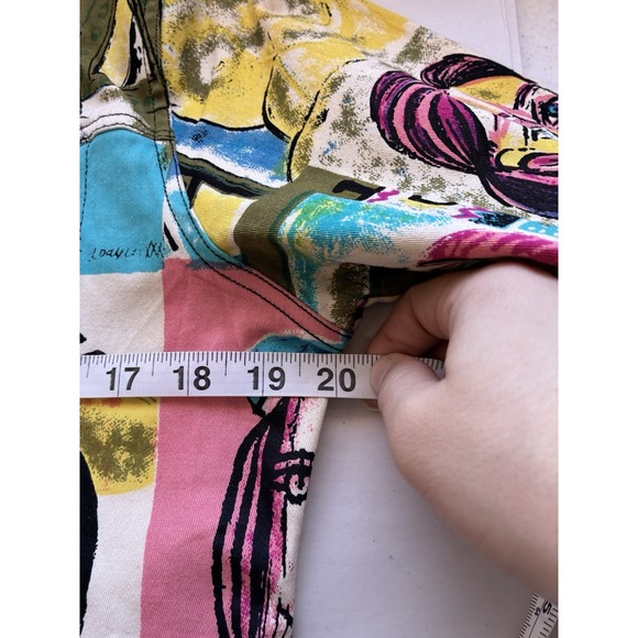 Kaktus Jacket Women's Sz M Art To Wear Colorful Cotton 3/4 Sleeve Art Teacher - Picture 5 of 7